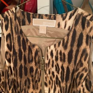 Michael Kors zip up leopard dress